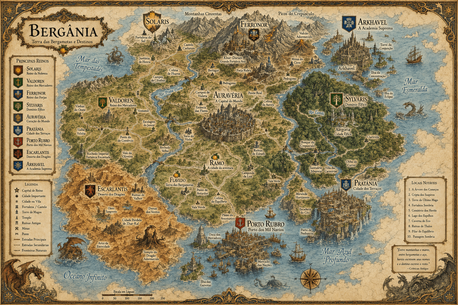 A Guerra das Bergamotas - Mapa